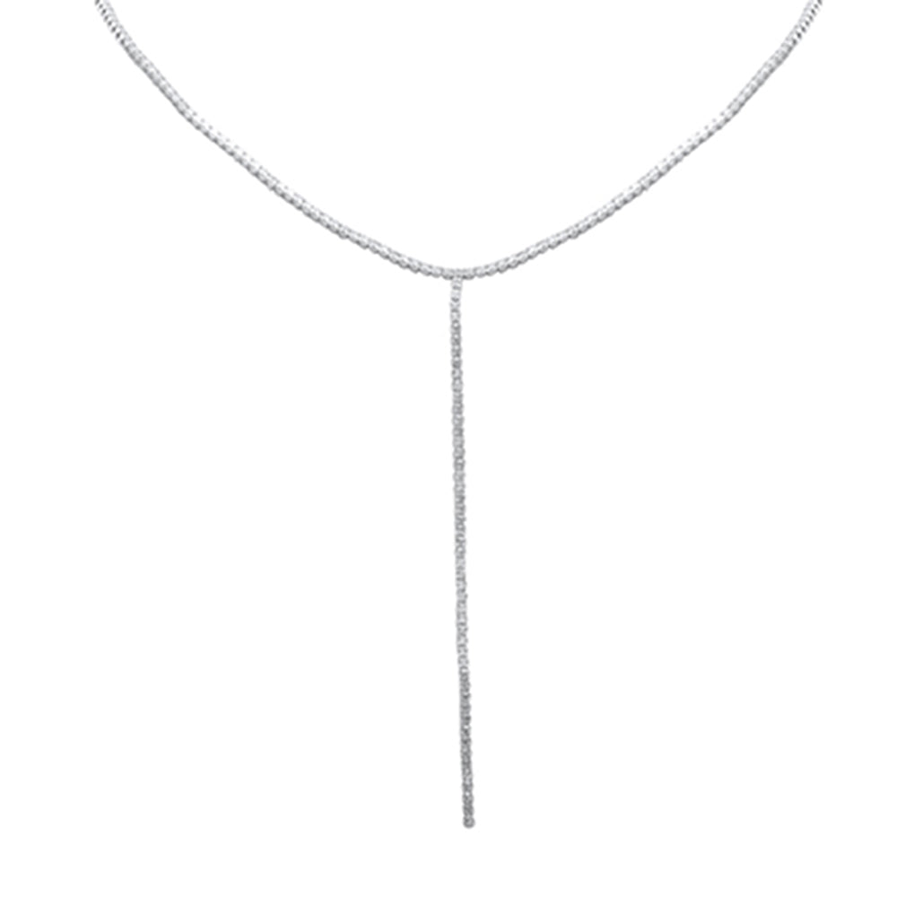 Muse Jewelry 5.24ct G SI 14K White Gold Round Diamond Lariat Tennis Necklace 14 + 4" Ext