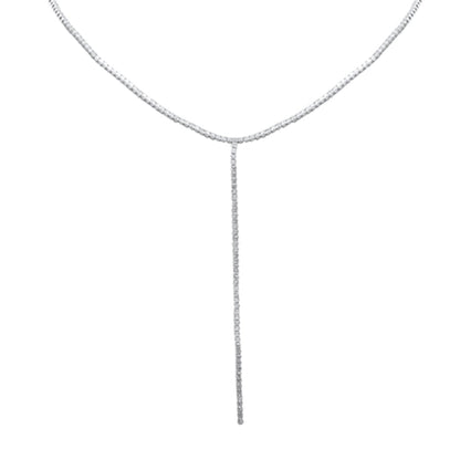 Muse Jewelry 5.24ct G SI 14K White Gold Round Diamond Lariat Tennis Necklace 14 + 4" Ext