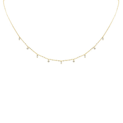 Muse Jewelry .08ct G SI 14K Yellow Gold Diamond Pendant Necklace 16+2" Long