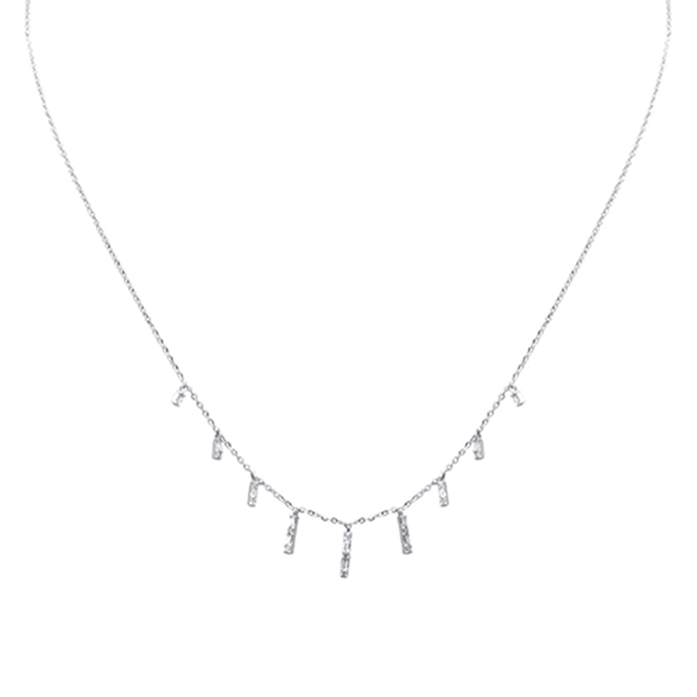 Muse Jewelry .19ct G SI 14K White Gold Diamond Dangling Necklace 16+2" Long