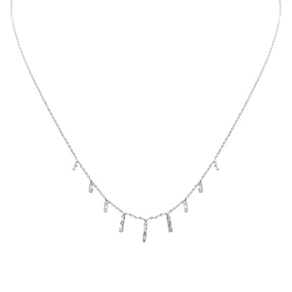 Muse Jewelry .19ct G SI 14K White Gold Diamond Dangling Necklace 16+2" Long