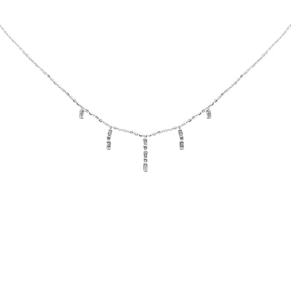 Muse Jewelry .18CT G SI 14K White Gold Diamond Dangling Necklace 16+2" Long