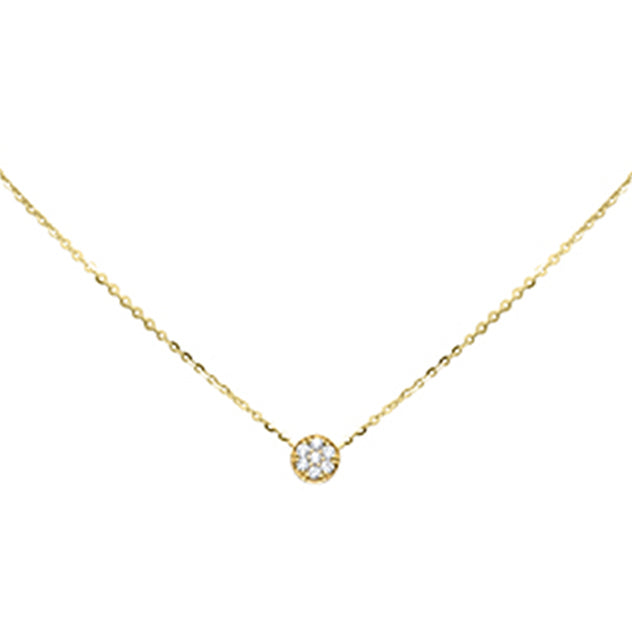 Muse Jewelry .13ct G SI 14K Yellow Gold Diamond Round Pendant Necklace 16+2" Long