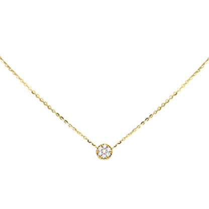 Muse Jewelry .13ct G SI 14K Yellow Gold Diamond Round Pendant Necklace 16+2" Long