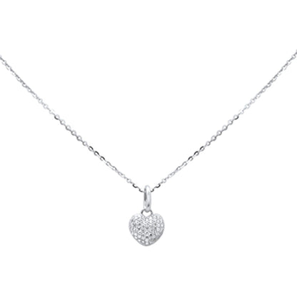 Muse Jewelry 0.26ct G SI 14K White Gold Diamond Heart Pendant 18" Chain Included