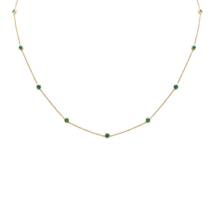 Muse Jewelry .62ct G SI 14K Yellow Gold Green Emerald Gemstone Pendant Necklace 16 + 2" Ext