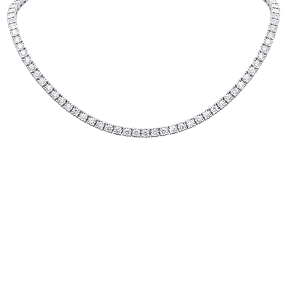 Muse Jewelry 4.48ct G SI 14K White Gold Round Diamond Tennis Necklace 14+2" Long