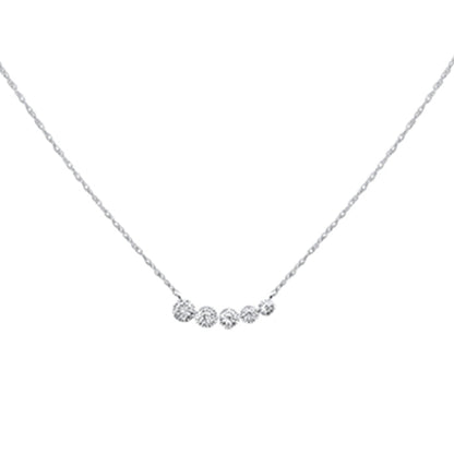 Muse Jewelry .32ct G SI 14K White Gold Diamond Pendant Necklace 18" Long