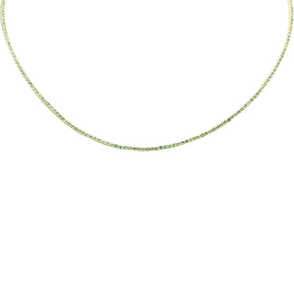 Muse Jewelry 1.64ct G SI 14K Yellow Gold Emerald Gemstone Tennis Necklace 12" + 4" EXT