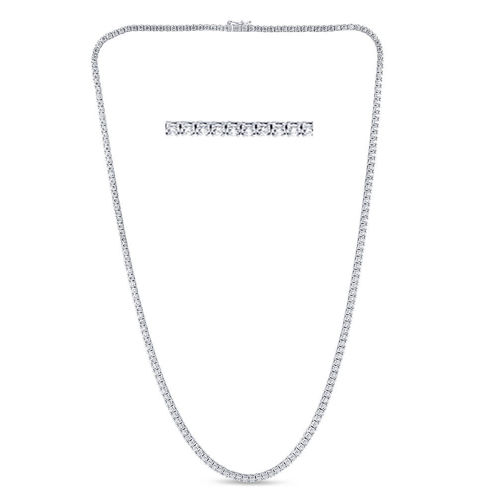 Muse Jewelry 5.01ct G SI 14K White Gold Diamond Tennis Necklace 16" Long