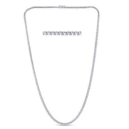 Muse Jewelry 5.01ct G SI 14K White Gold Diamond Tennis Necklace 16" Long