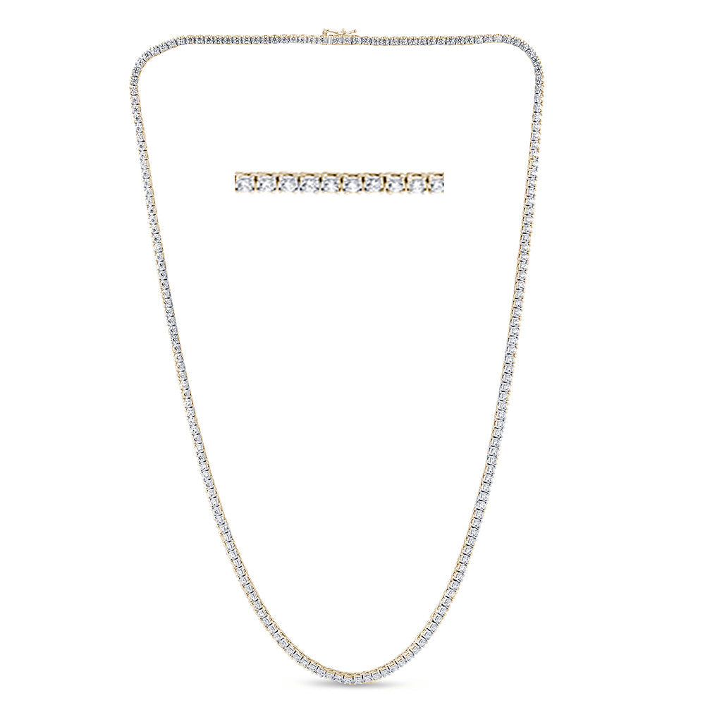 Muse Jewelry 5.05ct G SI 14K Yellow Gold Diamond Tennis Necklace 16" Long