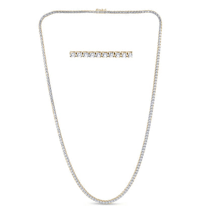 Muse Jewelry 5.05ct G SI 14K Yellow Gold Diamond Tennis Necklace 16" Long