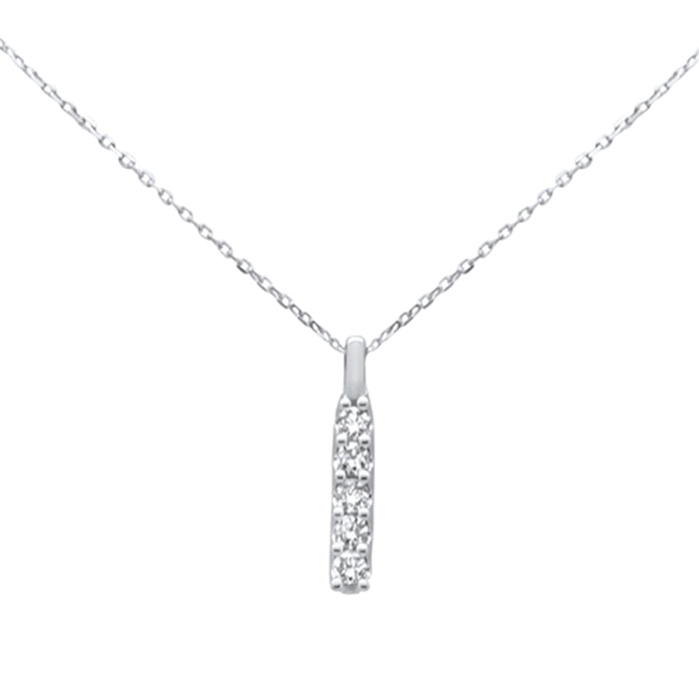 Muse Jewelry .33ct G SI 14k White Gold Diamond 5-Stone Drop Pendant Necklace 18" Long Chain