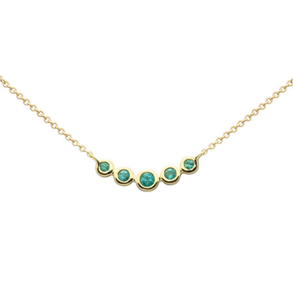 Muse Jewelry .14ct G SI 14K Yellow Gold Emerald Gemstones Pendant Necklace 18" Long