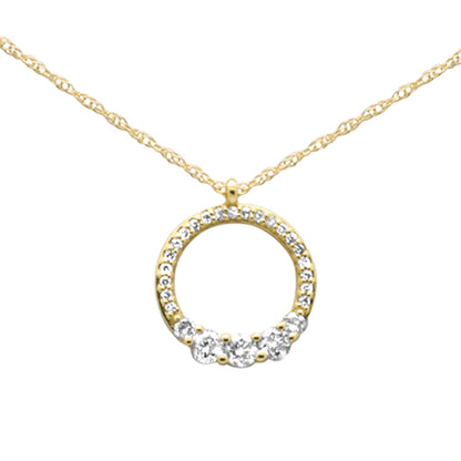 Muse Jewelry .23ct G SI 14K Yellow Gold Diamond Round Shape Pendant Necklace 18" Long