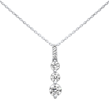 Muse Jewelry 1.04ct G SI 14K White Gold Diamond Graduated Stones Drop Pendant 18" Long