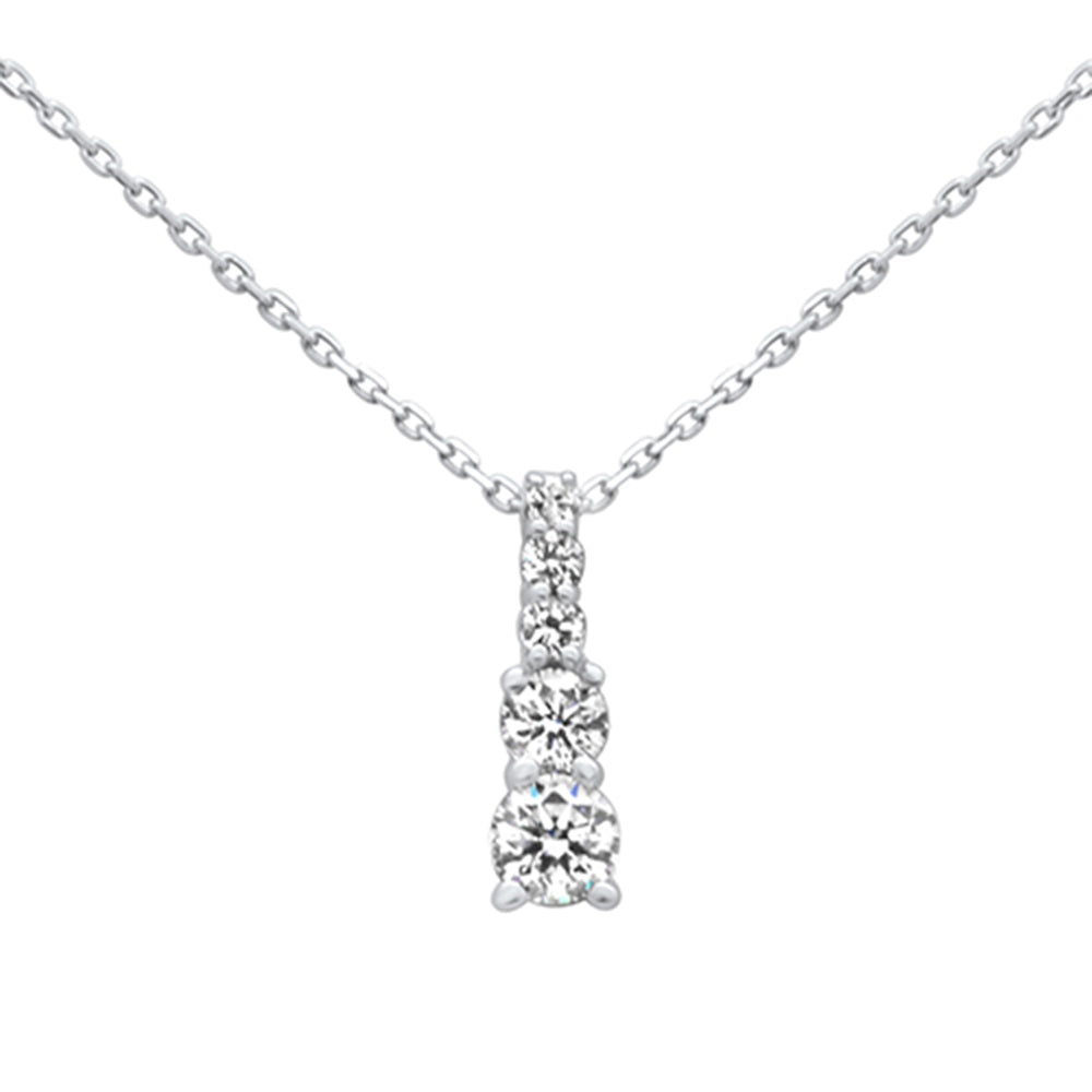 Muse Jewelry .62ct G SI 14K White Gold Diamond Graduated Stones Drop Pendant 18" Long