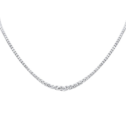 Muse Jewelry 10.70ct G SI 14K White Gold Diamond Graduated Stones Tennis Necklace 16" Long