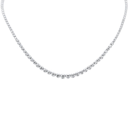 Muse Jewelry 4.50ct G SI 14K White Gold Round Diamond Graduated Tennis Necklace 16" Long