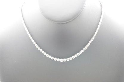 Muse Jewelry 4.50ct G SI 14K White Gold Round Diamond Graduated Tennis Necklace 16" Long