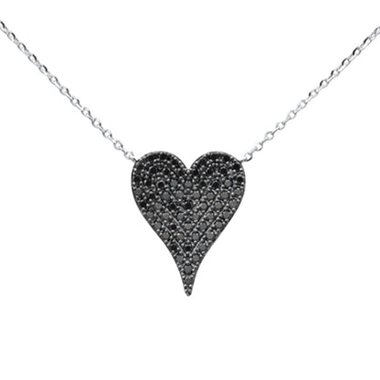 Muse Jewelry .41ct G SI 14K White Gold Black Diamond Pendant Necklace 16+2" Ext.