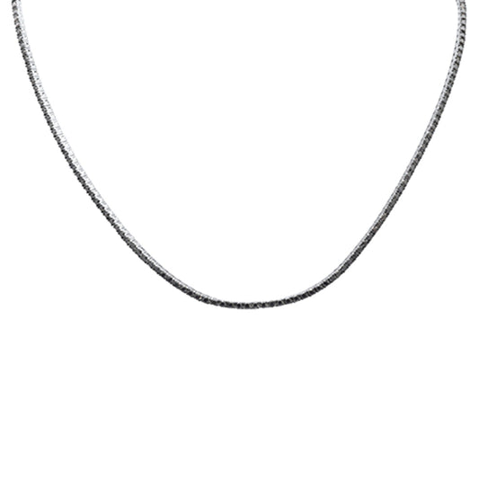 Muse Jewelry 5.17ct G SI 14K White Gold Diamond Black Diamond Tennis Necklace 16" Long