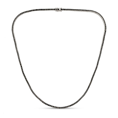 Muse Jewelry 5.17ct G SI 14K White Gold Diamond Black Diamond Tennis Necklace 16" Long