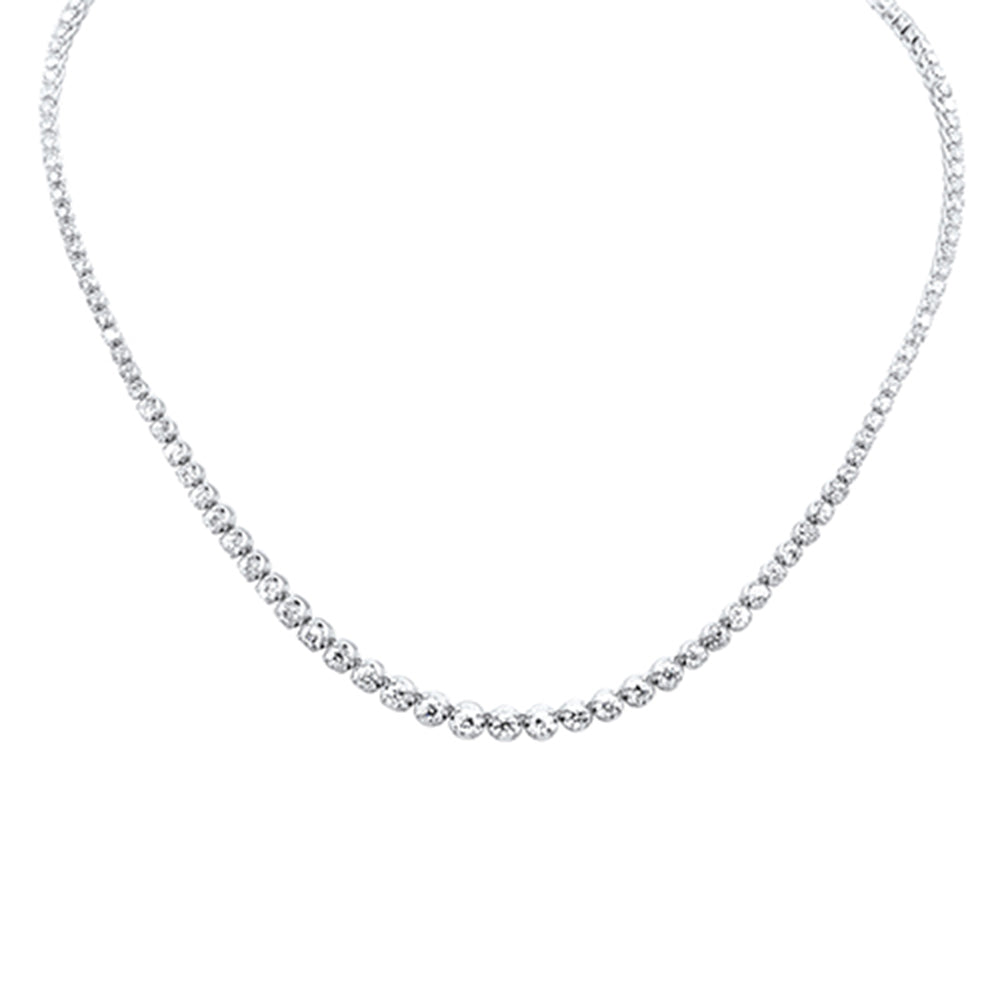 Muse Jewelry 5.10ct G SI 14K White Gold Diamond Graduated Tennis Necklace 16" Long