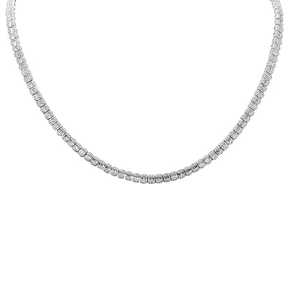 Muse Jewelry 3.48ct G SI 14K White Gold Round & Baguette Diamond Necklace 18" Long