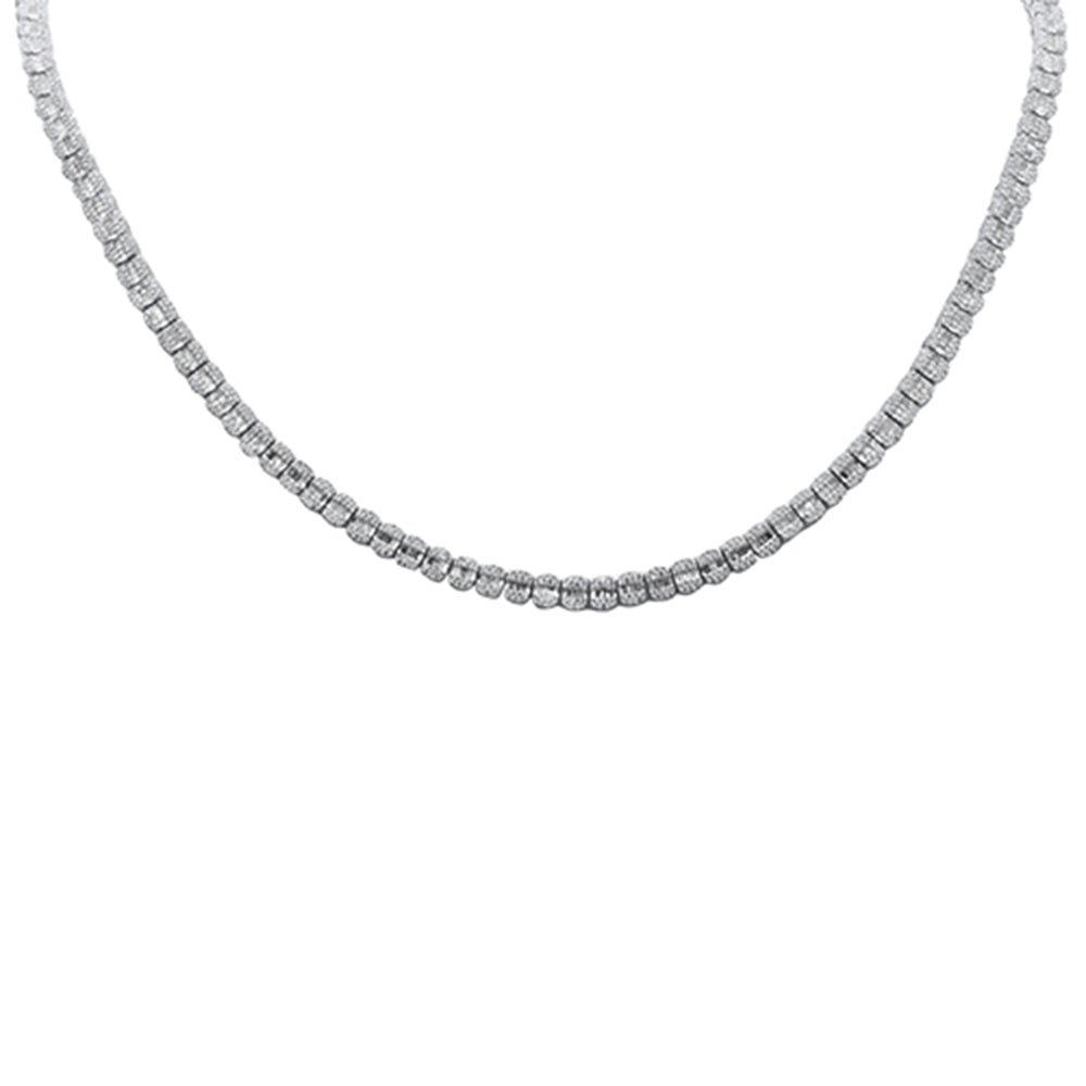 Muse Jewelry 3.48ct G SI 14K White Gold Round & Baguette Diamond Necklace 18" Long