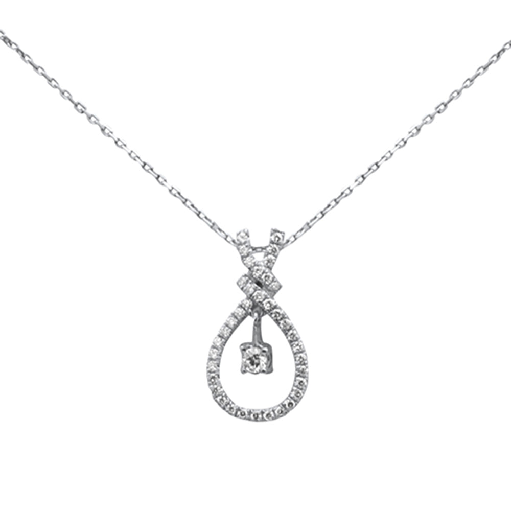 Muse Jewelry .36ct G SI 14K White Gold Diamond Pendant Necklace 0.75" Long