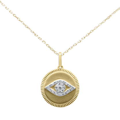 Muse Jewelry .13ct G SI 14K Yellow Gold Diamond Round Pendant Necklace 18" Long Chain