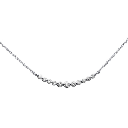 Muse Jewelry .25ct G SI 14K White Gold Graduated Set Diamond Pendant Necklace 18" Long Chain