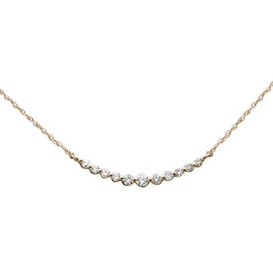 Muse Jewelry .25ct G SI 14K Yellow Gold Graduated Set Diamond Pendant Necklace 18" Long Chain