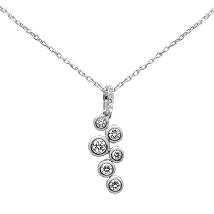 Muse Jewelry .33ct G SI 14K White Gold Bezel Set Diamond Pendant Necklace 18" Long Chain