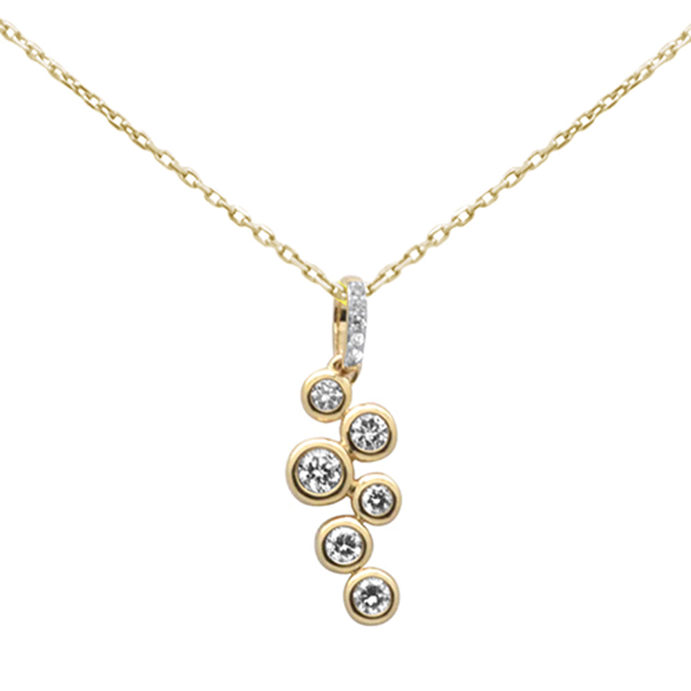 Muse Jewelry .33ct G SI 14K Yellow Gold Bezel Set Diamond Pendant Necklace 18" Long Chain