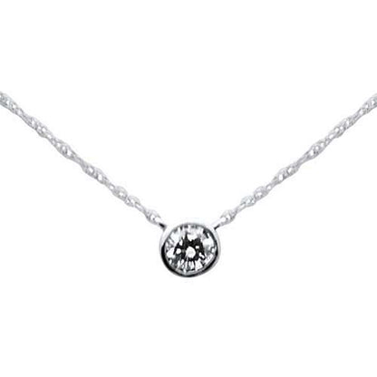 Muse Jewelry .22ct G SI 14K White Gold Diamond Solitaire Pendant Necklace 18" Long Chain