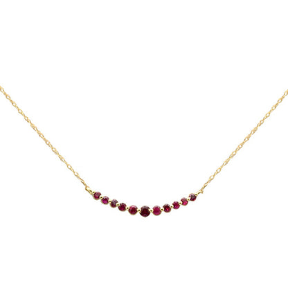 Muse Jewelry .30ct G SI 14K Yellow Gold Ruby Gemstones Pendant Necklace 18" Long Chain