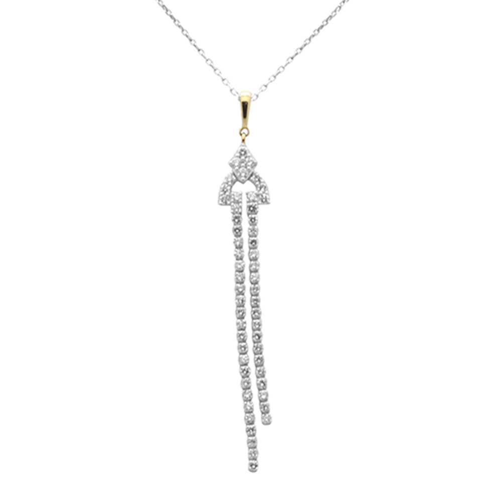 Muse Jewelry .88ct G SI 14K Yellow Gold Diamond Drop Pendant Necklace 18" Long Chain