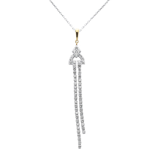 Muse Jewelry .88ct G SI 14K Yellow Gold Diamond Drop Pendant Necklace 18" Long Chain