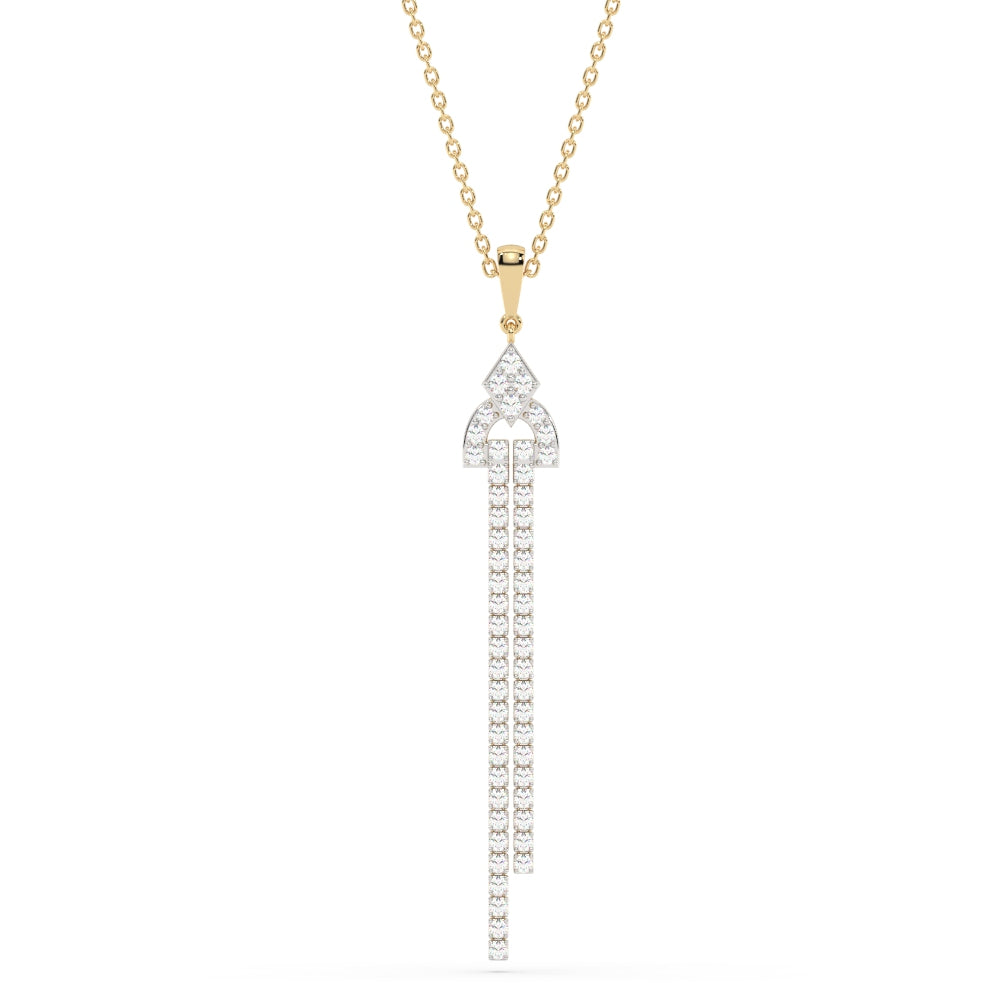 Muse Jewelry .88ct G SI 14K Yellow Gold Diamond Drop Pendant Necklace 18" Long Chain