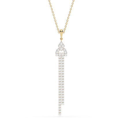 Muse Jewelry .88ct G SI 14K Yellow Gold Diamond Drop Pendant Necklace 18" Long Chain