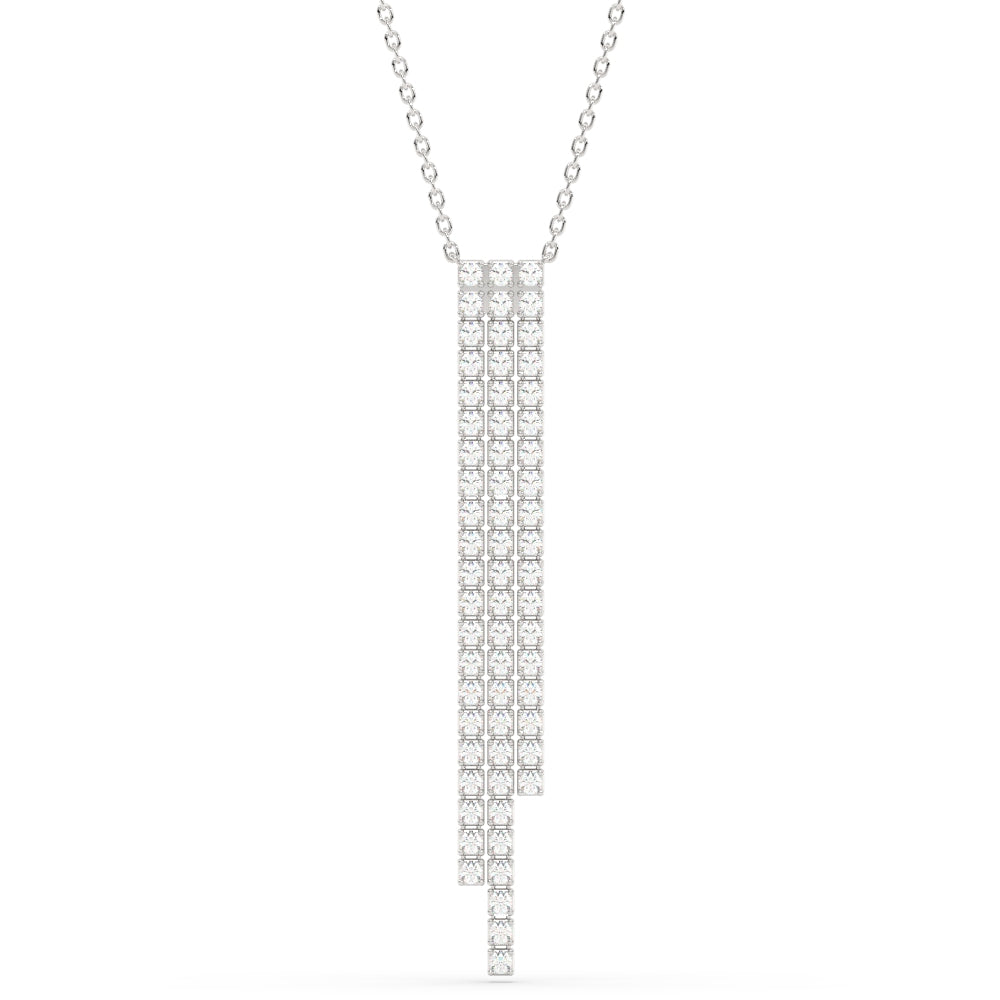 Muse Jewelry 1.45ct G SI 14K White Gold Diamond Drop Pendant Necklace 14+2" Ext. Chain