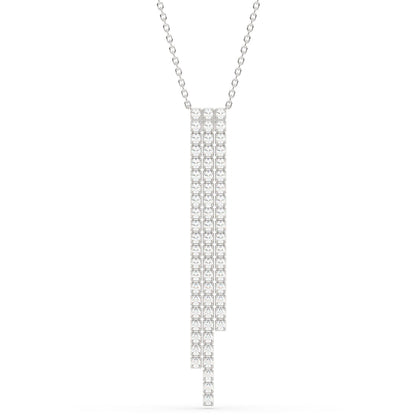 Muse Jewelry 1.45ct G SI 14K White Gold Diamond Drop Pendant Necklace 14+2" Ext. Chain