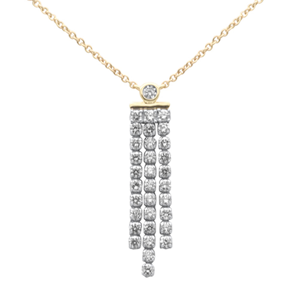 Muse Jewelry 1.26ct G SI 14K Yellow Gold Diamond Drop Pendant Necklace 14+2" Ext. Chain