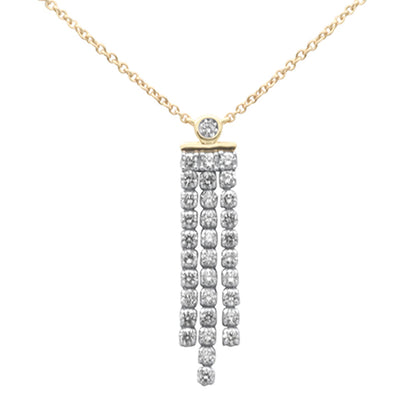 Muse Jewelry 1.26ct G SI 14K Yellow Gold Diamond Drop Pendant Necklace 14+2" Ext. Chain