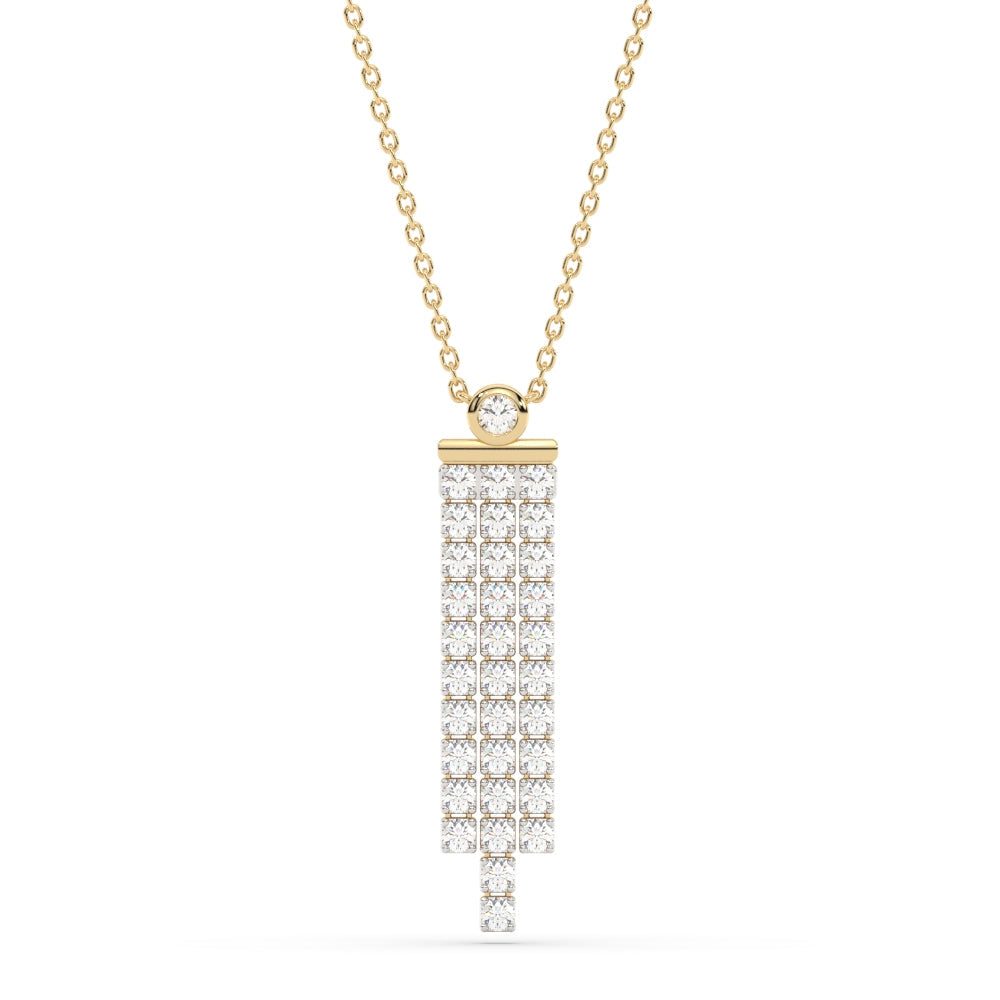 Muse Jewelry 1.26ct G SI 14K Yellow Gold Diamond Drop Pendant Necklace 14+2" Ext. Chain