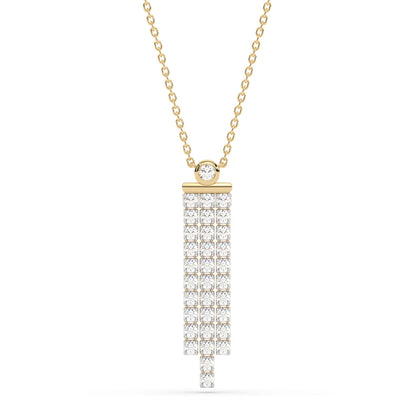 Muse Jewelry 1.26ct G SI 14K Yellow Gold Diamond Drop Pendant Necklace 14+2" Ext. Chain