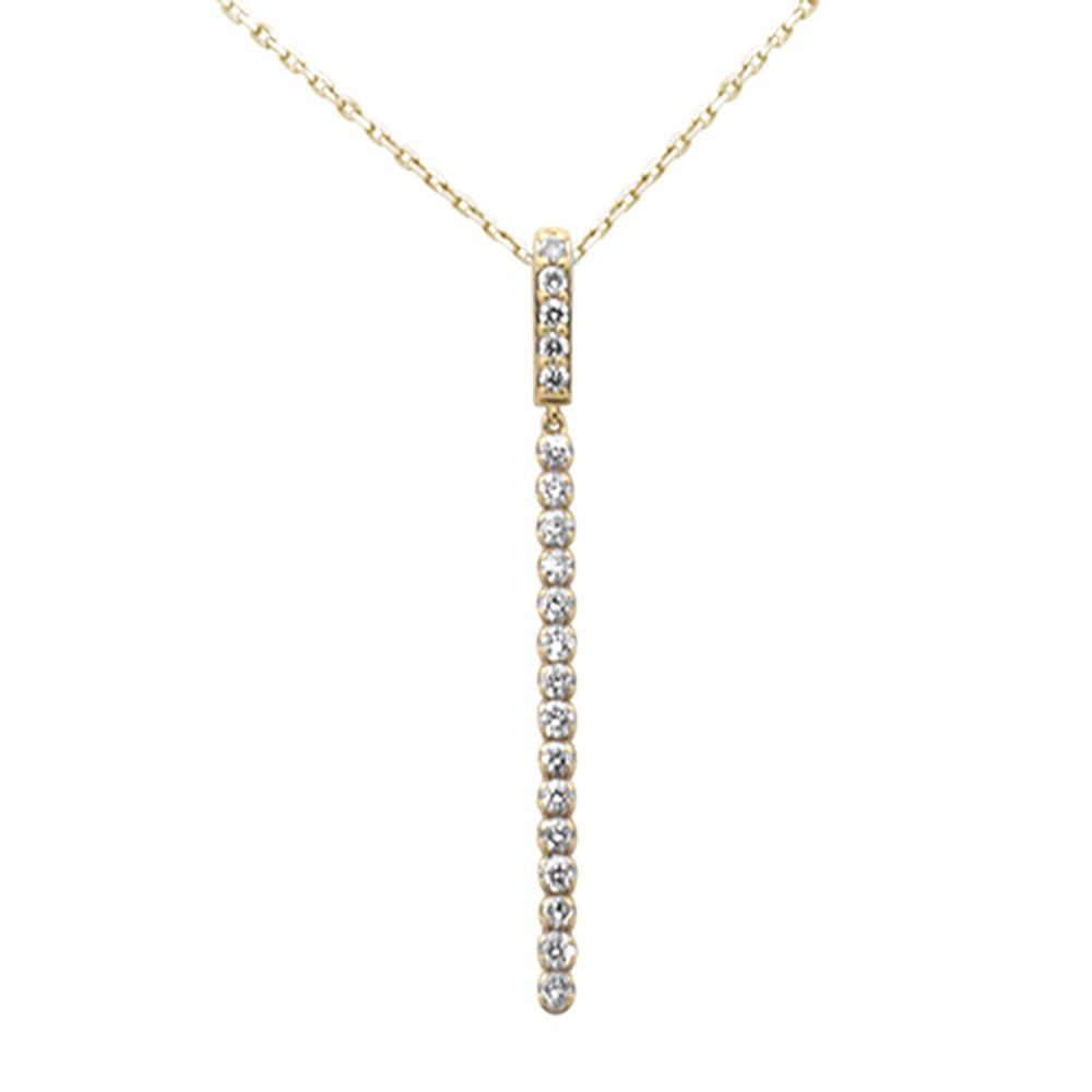 Muse Jewelry .50ct G SI 14K Yellow Gold Diamond Drop Pendant Necklace 18" Long Chain